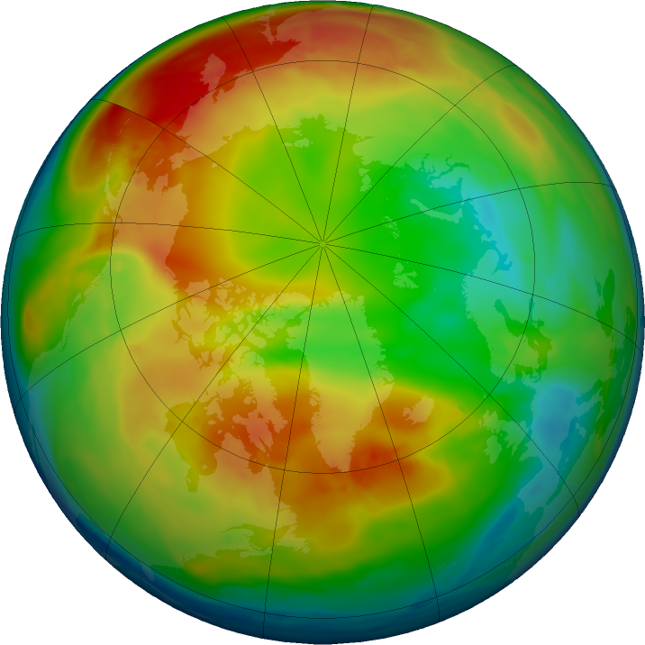 Arctic ozone map for 02 January 2024
